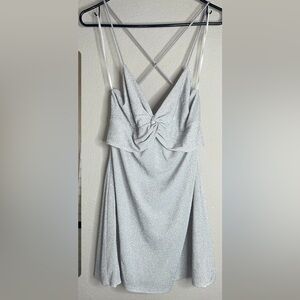 Silver Glittery Spaghetti Strap Dress